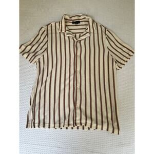 Men's Large Button Up Striped Shirt XL